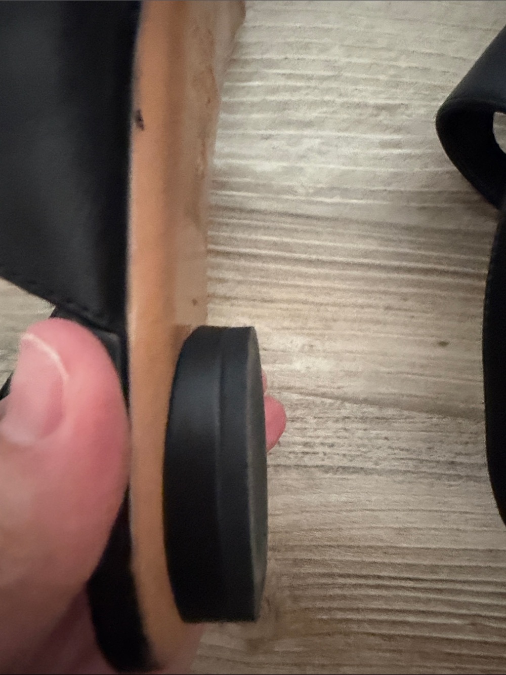Valentino Black Leather Sandals with Gold Ring Accents - Picture 14 of 15
